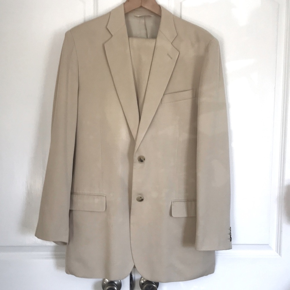 Perry Ellis elegant summer suit.Cream color